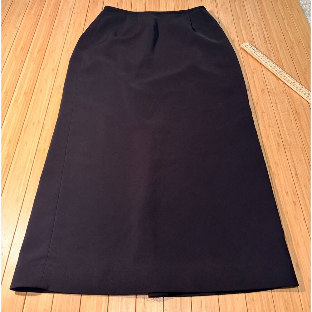 Le Suit Essentials Black A-Line Midi Skirt Size 8 Fully Lined